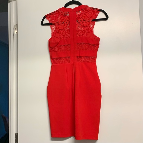 EXPRESS Little Red Dress Size 00 - Picture 6 of 11